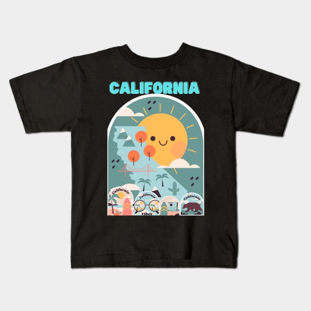 california Kids T-Shirt by AMINOS ART